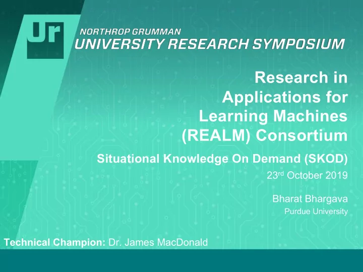 research in applications for learning machines realm
