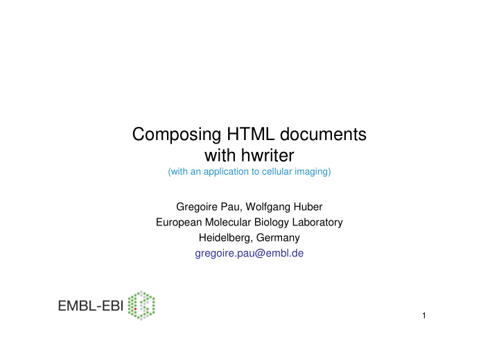 composing html documents with hwriter
