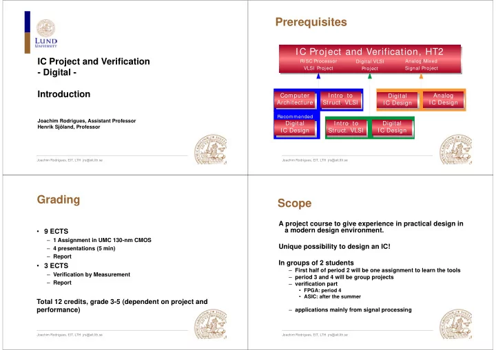 prerequisites