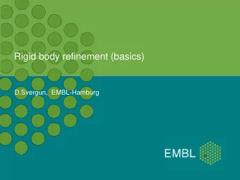 Rigid body refinement (basics)  D.Svergun,  EMBL-Hamburg  Shapes from recent projects at EMBL-HH