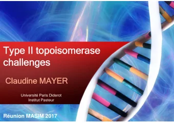Type II topoisomerase  Type II topoisomerase  challenges  challenges  Claudine MAYER  Claudine