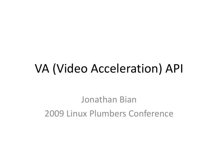 va video acceleration api