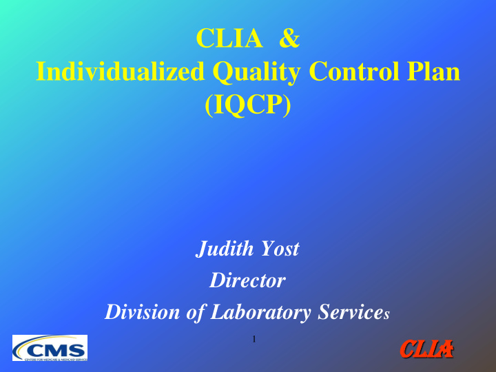 clia individualized quality control plan iqcp