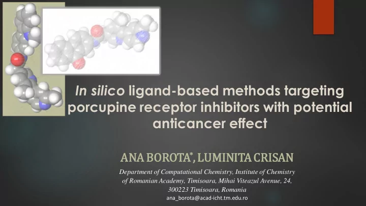 in silico ligand based methods targeting porcupine