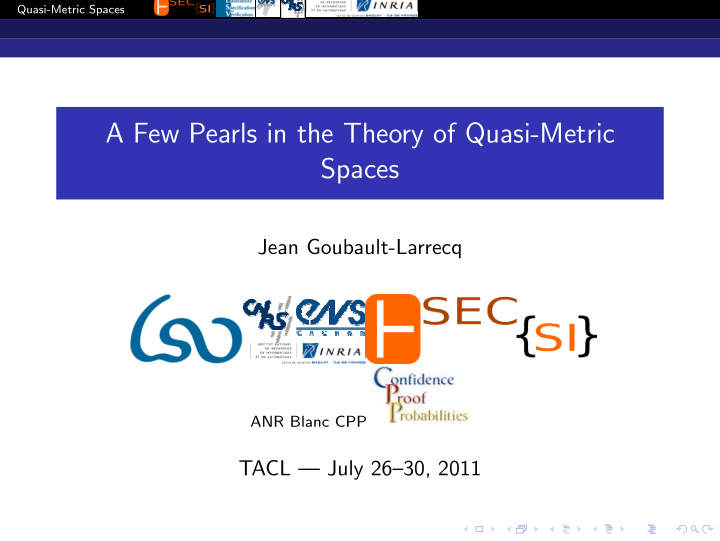 a few pearls in the theory of quasi metric spaces