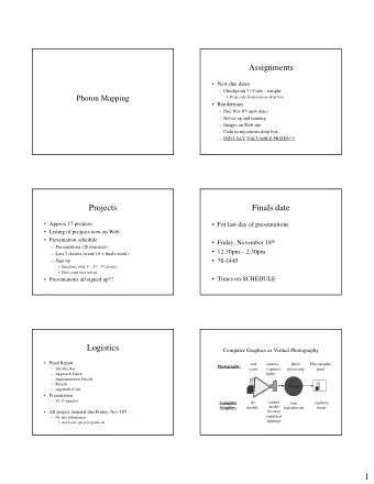 1  Two Pass Method  Components of Phong Illumination   Remember  the Phong Illumination Model