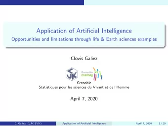 Application of Artificial Intelligence  Opportunities and limitations through life &amp; Earth