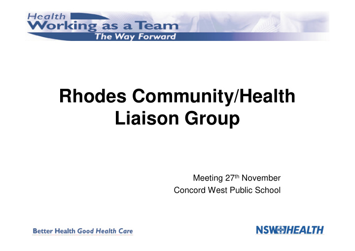 rhodes community health liaison group