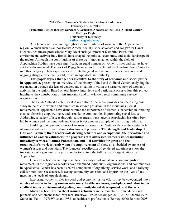 2015 rural women s studies association conference