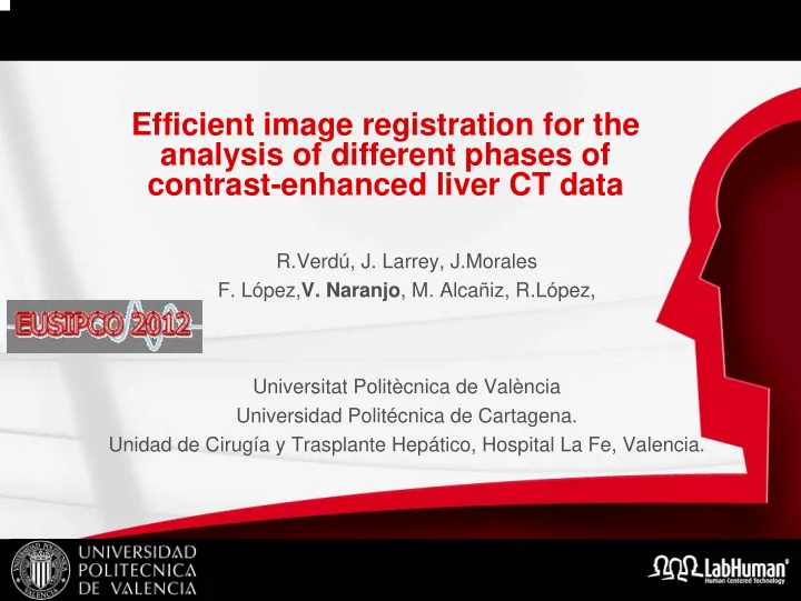efficient image registration for the analysis of