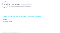 open forum on pan european instant payments