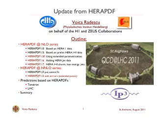 Update from HERAPDF  Voica Radescu  (Physikalisches Institut Heidelberg)  on behalf of the H1 and