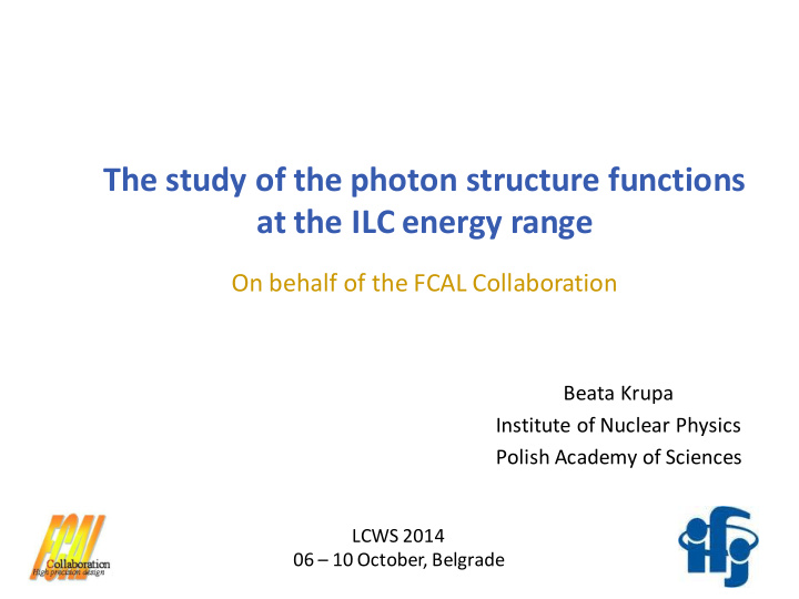 the study of the photon structure functions at the ilc