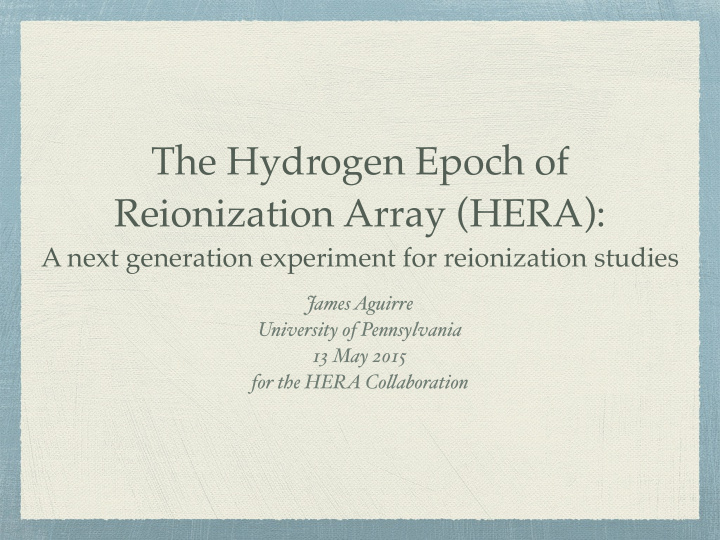 the hydrogen epoch of reionization array hera