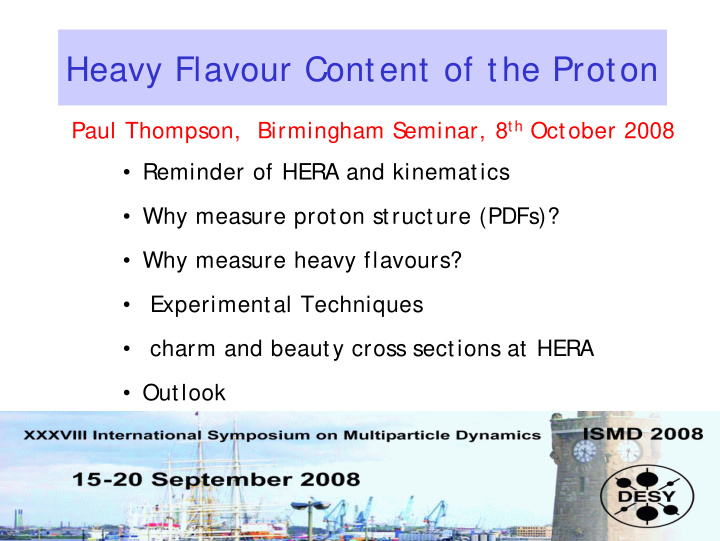 heavy flavour content of the proton