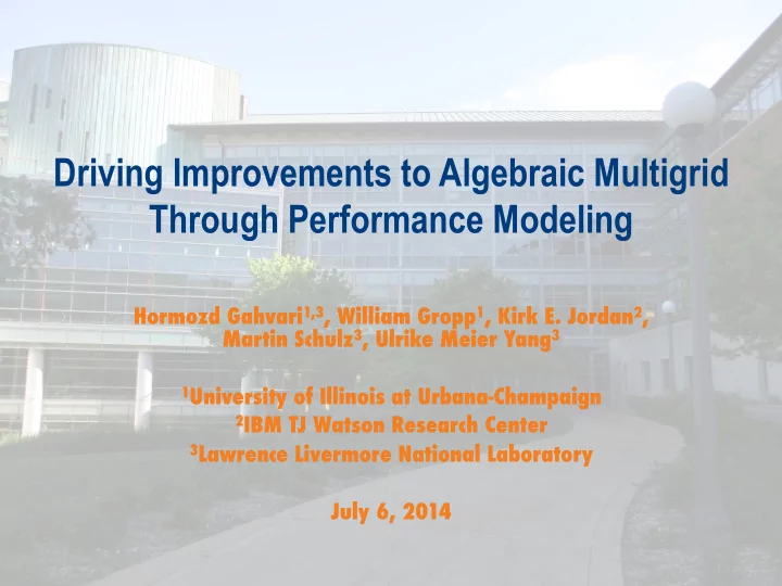 driving improvements to algebraic multigrid through
