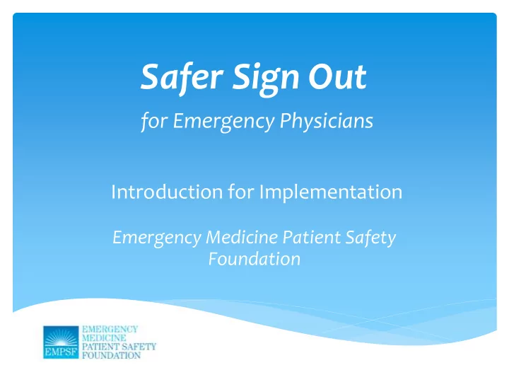 safer sign out
