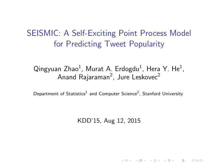 seismic a self exciting point process model for