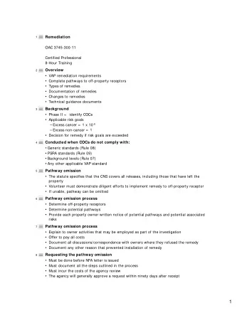 1  I nterim Measures  9  Property not meeting applicable standards prior to issuing an NFA