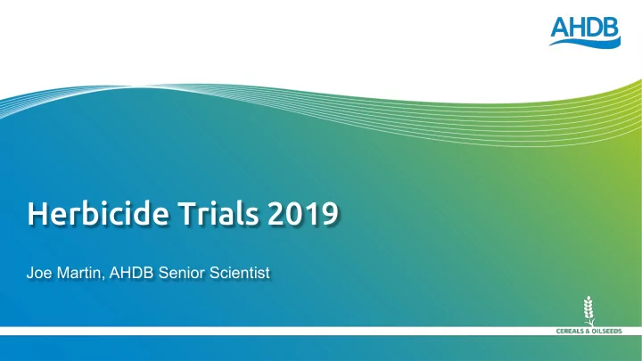 herbicide trials 2019