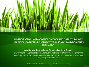 LIGAND-BASED PHARMACOPHORE MODEL AND QSAR STUDIES ON  HERBICIDES TARGETING PHOTOSYSTEM II FROM