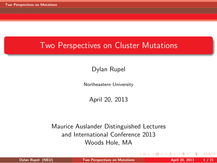 two perspectives on cluster mutations