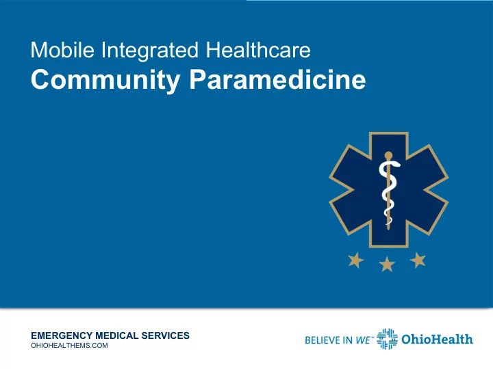 community paramedicine