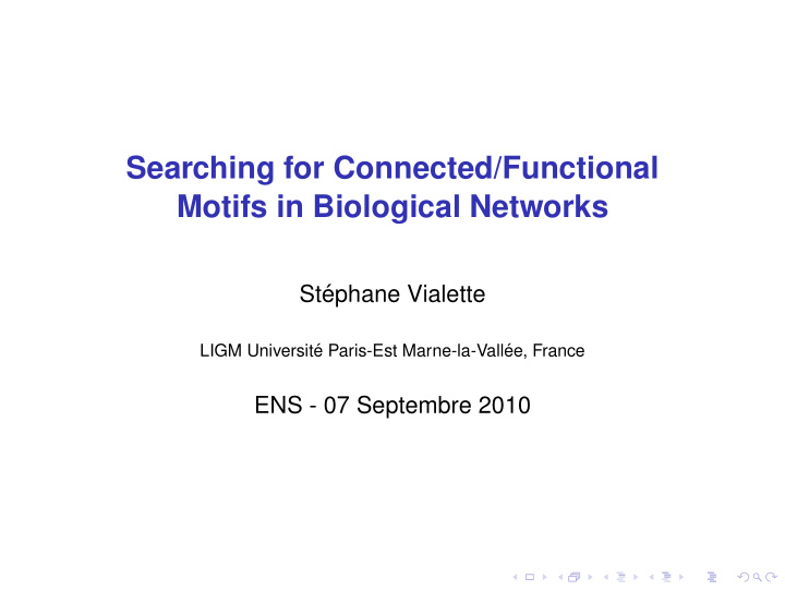 searching for connected functional motifs in biological
