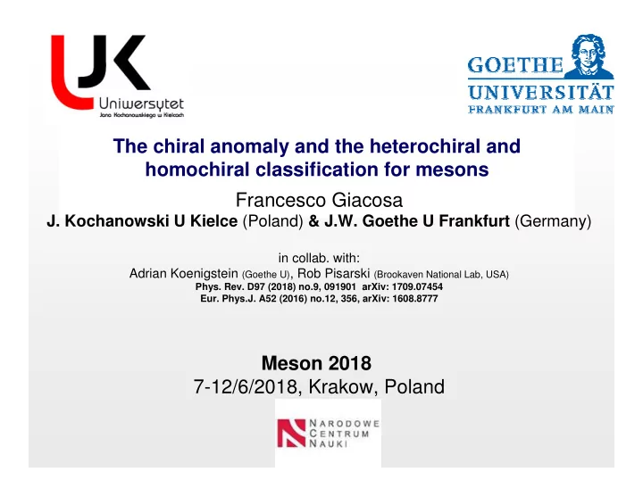 the chiral anomaly and the heterochiral and homochiral