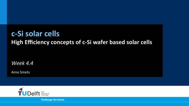 c si solar cells
