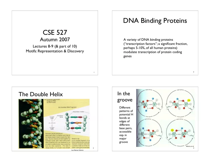 dna binding proteins cse 527