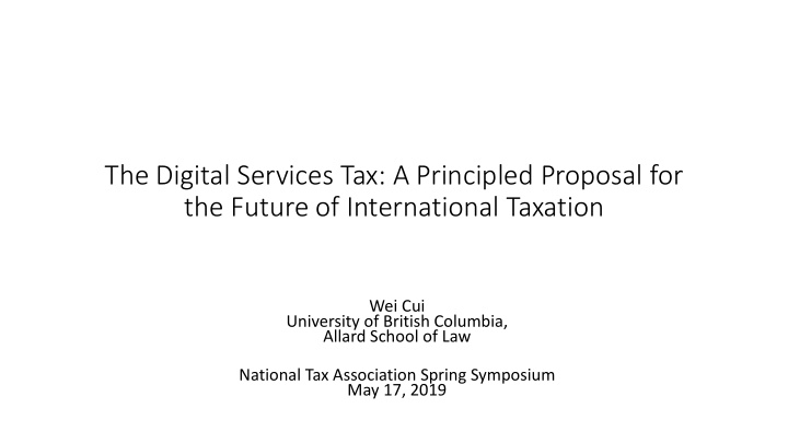 the digital services tax a principled proposal for the