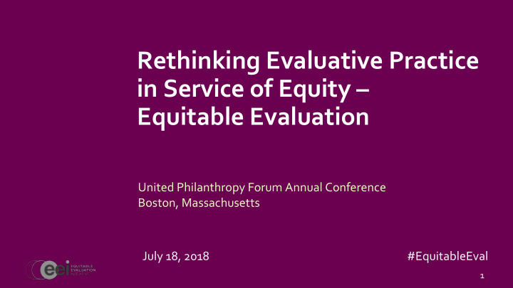 rethinking evaluative practice in service of equity
