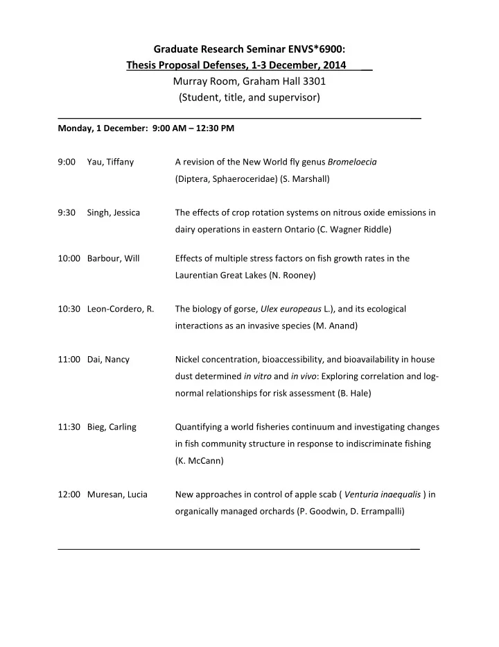 graduate research seminar envs 6900 thesis proposal