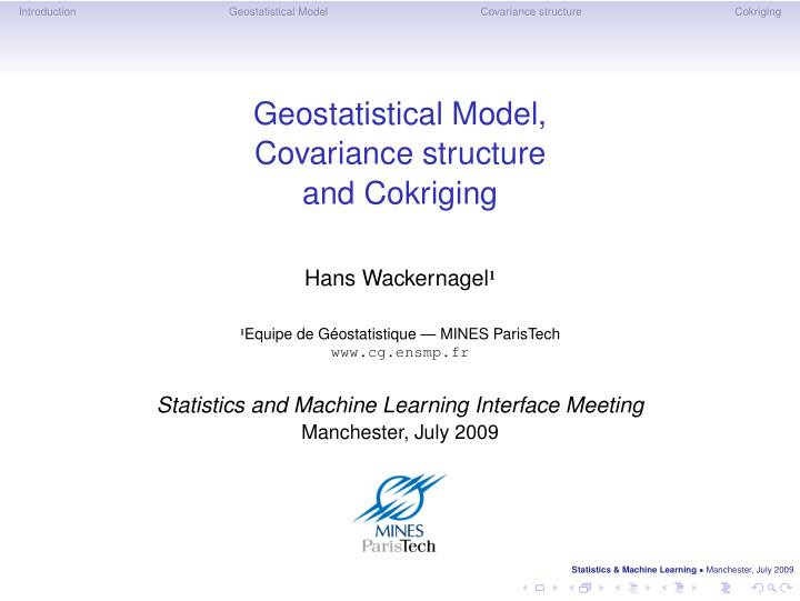 geostatistical model covariance structure and cokriging