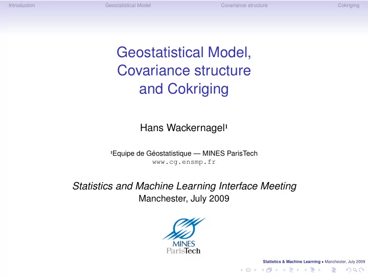 geostatistical model covariance structure and cokriging