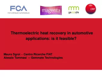 applications: is it feasible? Mauro Sgroi -- Centro Ricerche FIAT  Alessio Tommasi  -- Gemmate