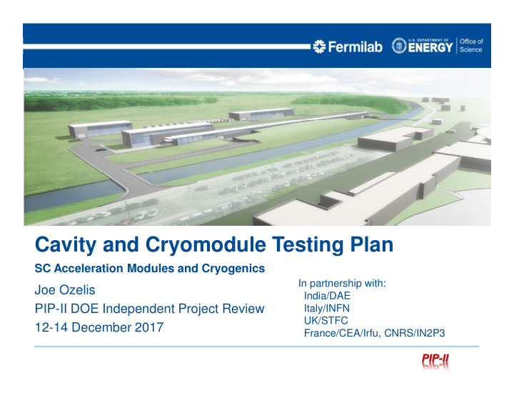 cavity and cryomodule testing plan