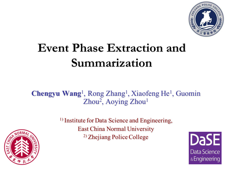 event phase extraction and summarization