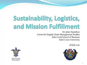 Center for Supply Chain Management Studies  John Cook School of Business  Saint Louis University