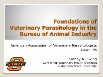 Veterinary Parasitology in the  Bureau of Animal Industry  American Association of Veterinary