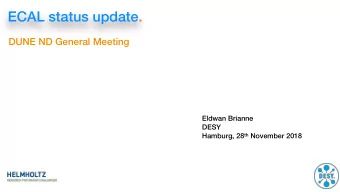 ECAL status update.  DUNE ND General Meeting  Eldwan Brianne  DESY Hamburg, 28 th November 2018