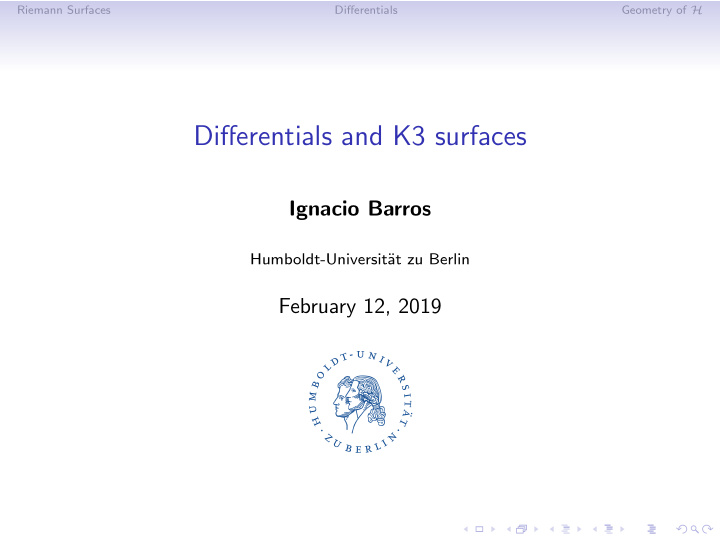 differentials and k3 surfaces