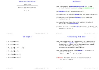 Let  and be sets. A binary relation from  to  is a subset  of  . If  , we write  and say is related