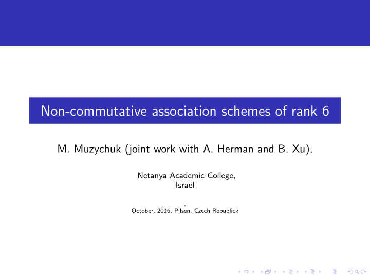 non commutative association schemes of rank 6