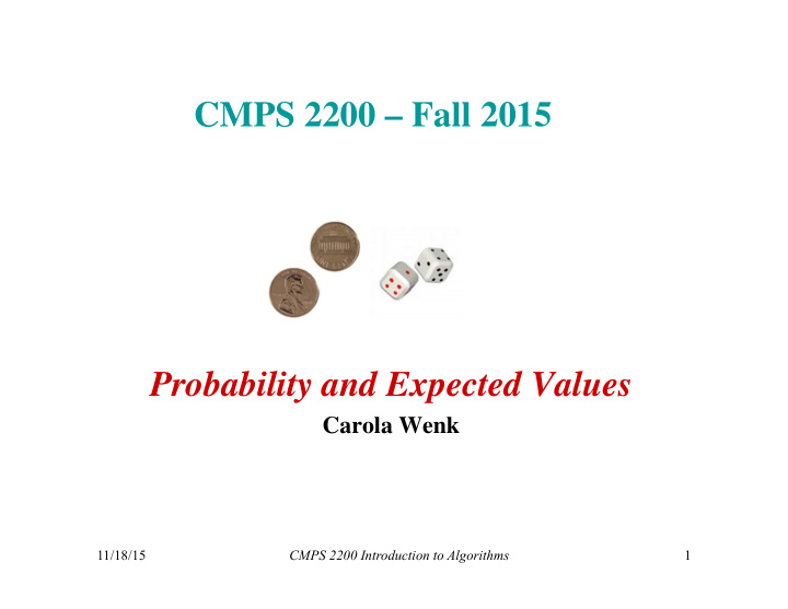 cmps 2200 fall 2015 probability and expected values