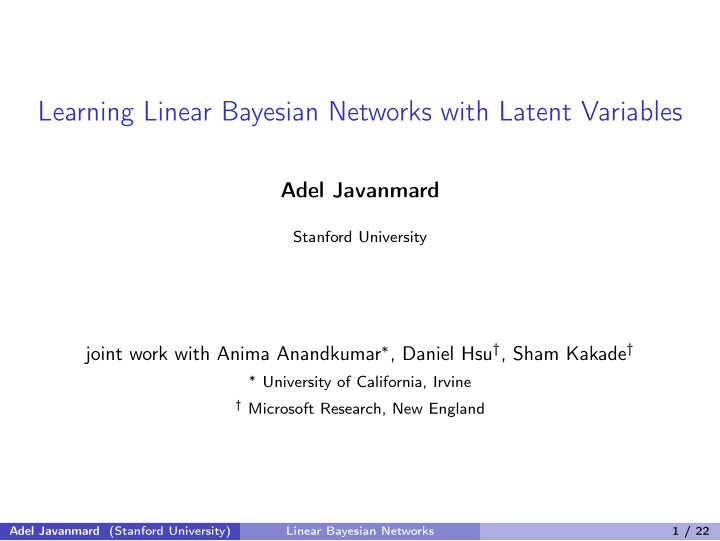 learning linear bayesian networks with latent variables