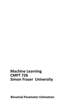 MachineLearning  CMPT726  SimonFraserUniversity