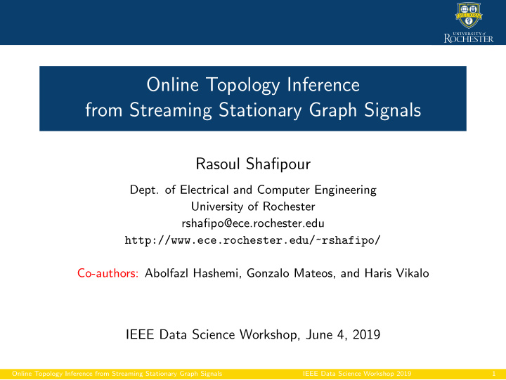 online topology inference from streaming stationary graph