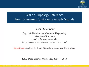 Online Topology Inference  from Streaming Stationary Graph Signals  Rasoul Shafipour  Dept. of